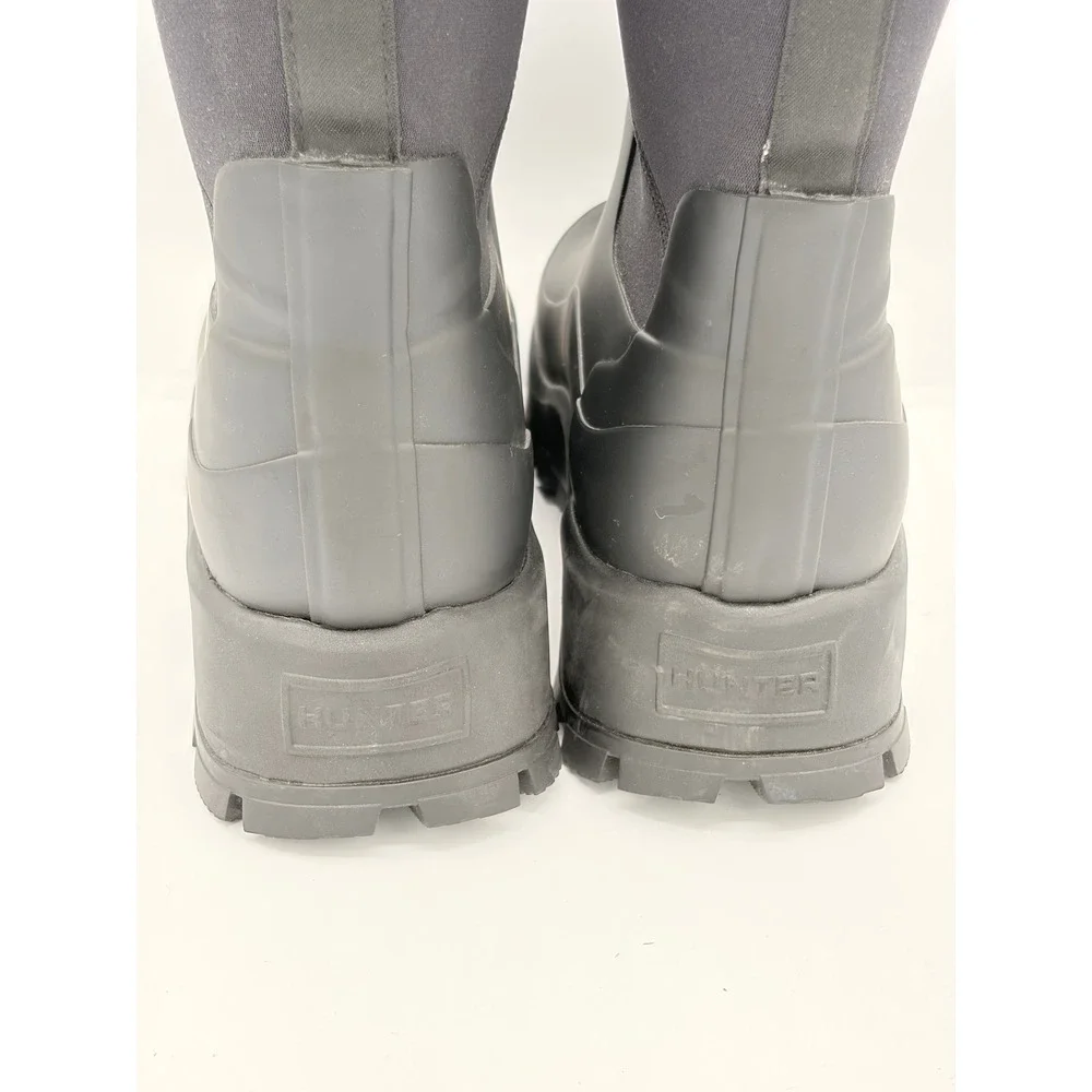 Hunter City Explorer Short Neoprene Boots 8 Black Waterproof Lug Sole Rain
